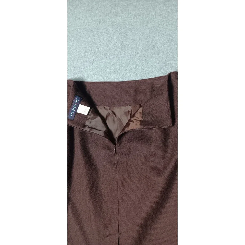VTG JG Hook 100% Wool Pencil Skirt 8P Chocolate Brown Old Money Preppy Academia